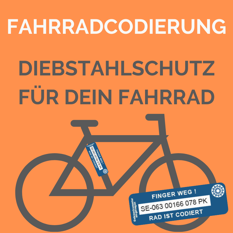 Fahrradcodierung Aufkleber mit EIN-Nummer für Diebstahlschutz